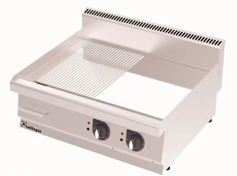 Kalitegaz Elektrikli Pleyt Izgara Yarı Oluklu Krom Kaplı 80x70x29 cm GS8070EC