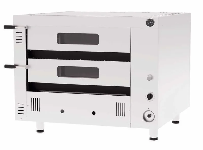 Kalitegaz Gazlı Pizza Fırını 8x35 cm Pizza Kapasiteli Çift Katlı Manuel G4352