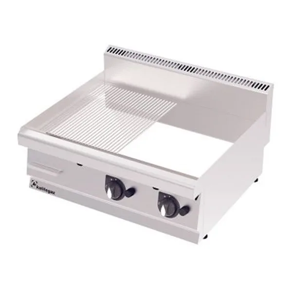 Kalitegaz Gazlı Pleyt Izgara Yarı Oluklu Yarı Düz Yüzey 100x70x29 Cm GS1070GC