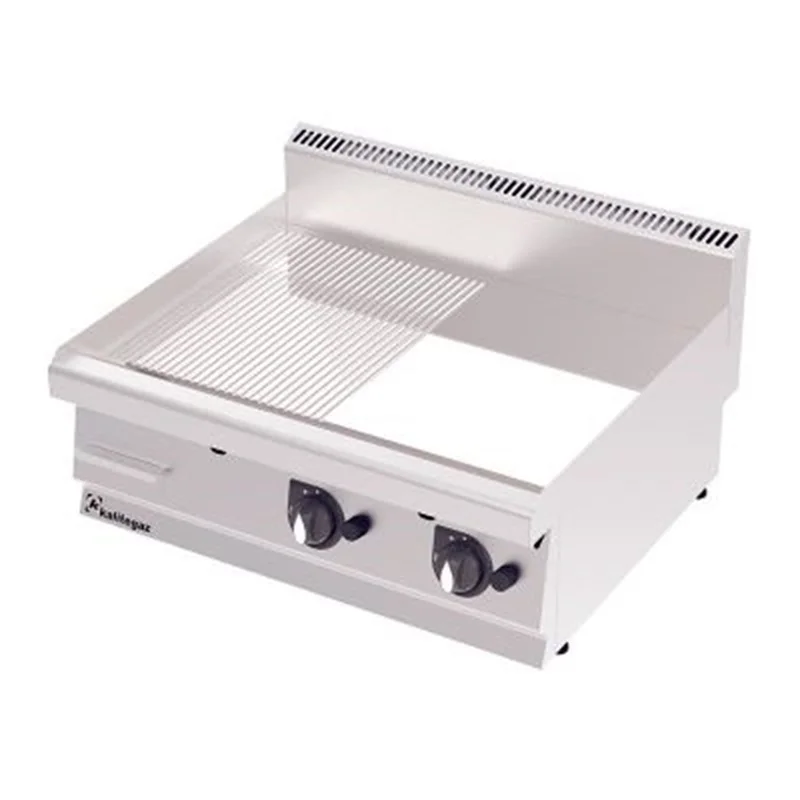 Kalitegaz Gazlı Pleyt Izgara Yarı Oluklu Yarı Düz Yüzey 100x70x29 Cm GS1070GC