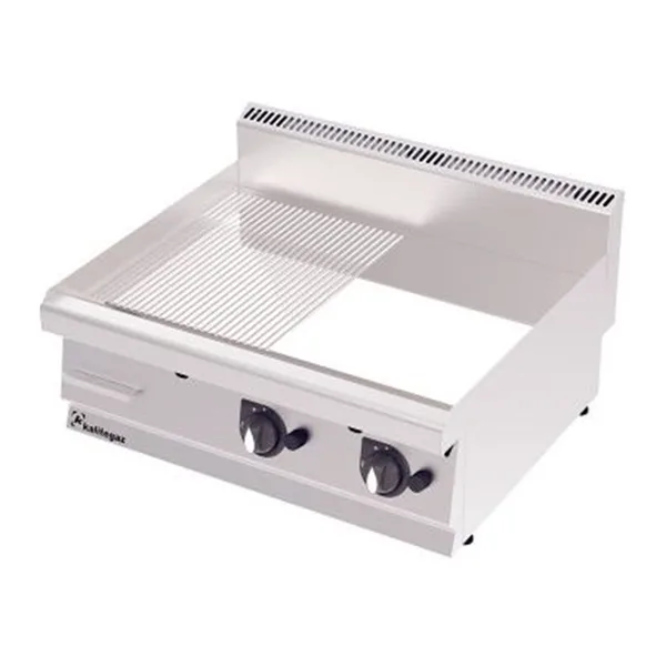 Kalitegaz Gazlı Pleyt Izgara Yarı Oluklu Yarı Düz Yüzey 90x70x29 Cm GS9070GC