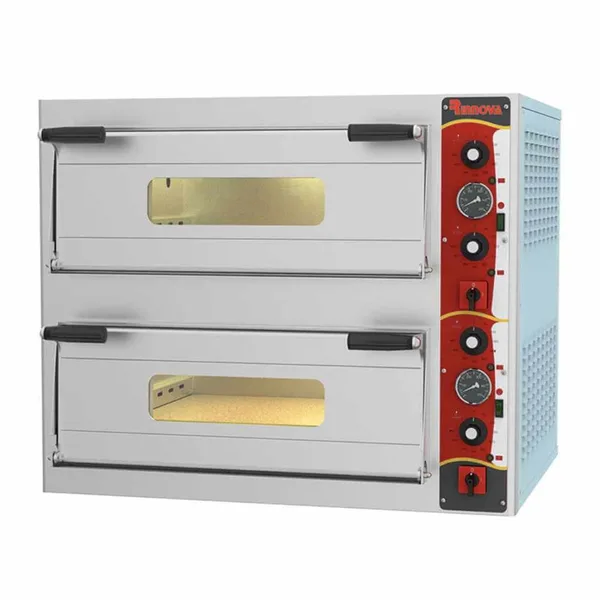 Kalitegaz Elektrikli Pizza Fırını 8x30 cm Pizza Kapasiteli Çift Katlı Manuel E4302AB Rinnova
