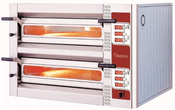 Kalitegaz Elektrikli Pizza Fırını 8x30 cm Pizza Kapasiteli Çift Katlı Dijital E4302 Rinnova