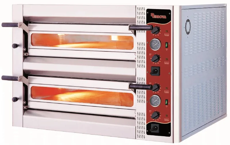 Kalitegaz Elektrikli Pizza Fırını 8x35 cm Pizza Kapasiteli Çift Katlı Manuel E4352A Rinnova