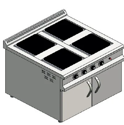 CSA 4 lü Elektrikli  Ocak Alt Dolaplı 80x80x85 cm KRCS.DKZE.880.CE