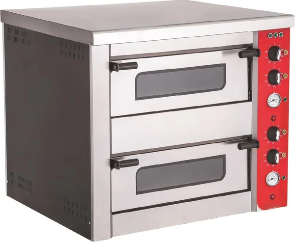 CSA Elektrikli Pizza Fırını Manuel Çift Katlı 4+4x30 cm Pizza Kapasiteli KRCS.PFE.8