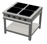 CSA 4 Lü Taban Raflı Ocak 90x90x85 cm Elektrikli KRCS.TROE.990 - 1