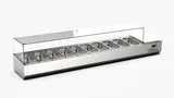 Ndustrio Camlı Soğutmalı Set Üstü Saladbar GN 1/4 10 Küvetli TTR-200-GC - 1