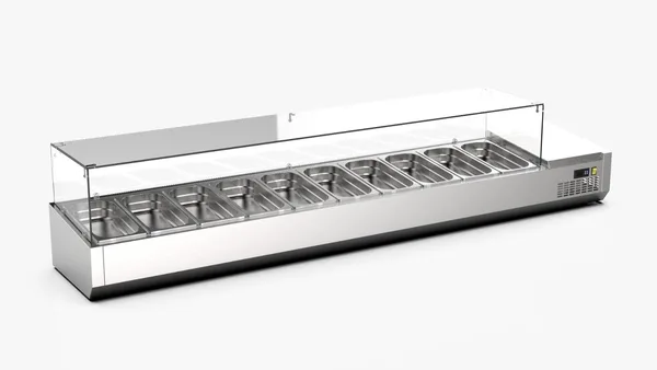 Ndustrio Camlı Soğutmalı Set Üstü Saladbar GN 1/4 10 Küvetli TTR-200-GC