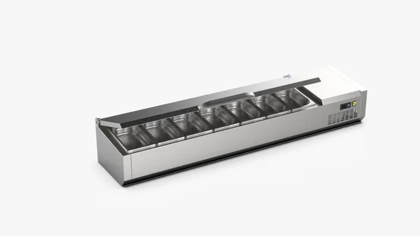Ndustrio Soğutmalı Set Üstü Saladbar Paslanmaz Kapak GN 1/4 7 Küvetli TTR-150-SC