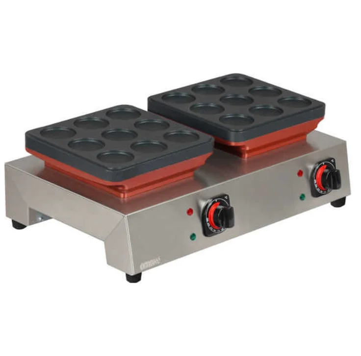 Omake Elektrikli Manuel Poffertjes Model Çiftli Pankek Makinesi Zamanlayıcılı PFR01.E21.1501.Z5F