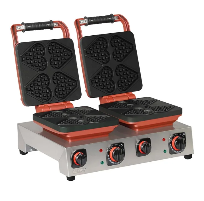 Omake Elektrikli Kalp Model Çiftli Waffle Makinesi Zamanlayıcılı WFL21.E22.0701.Z50