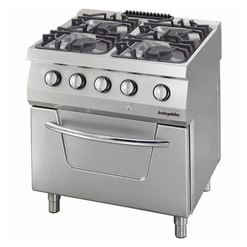Öztiryakiler 700 SERİ KUZİNE FIRINLI GAZLI 4 AÇIK ATEŞ 80*70*85 (L)-4x6kW+6kW ELEKTRİKLİ FIRIN