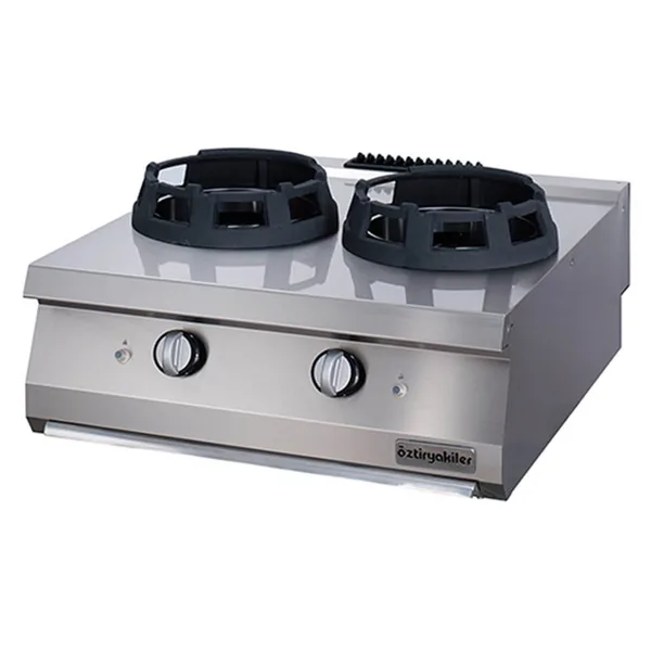 Öztiryakiler Set Üstü İkili Wok Ocak Gazlı 80x70x30 700 Seri 7865.N1.80703.WK