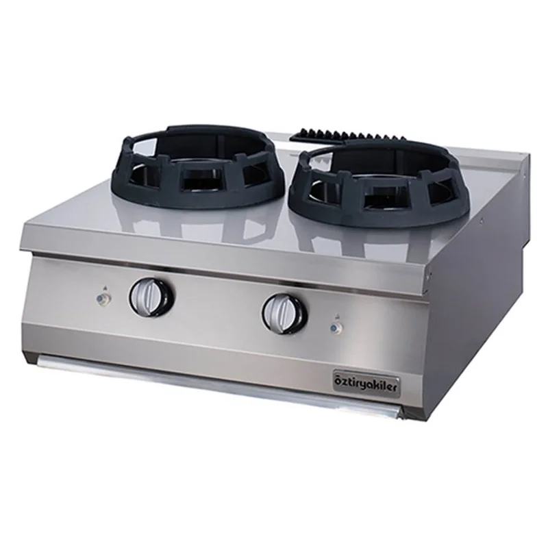 Öztiryakiler Set Üstü İkili Wok Ocak Gazlı 80x70x30 700 Seri 7865.N1.80703.WK