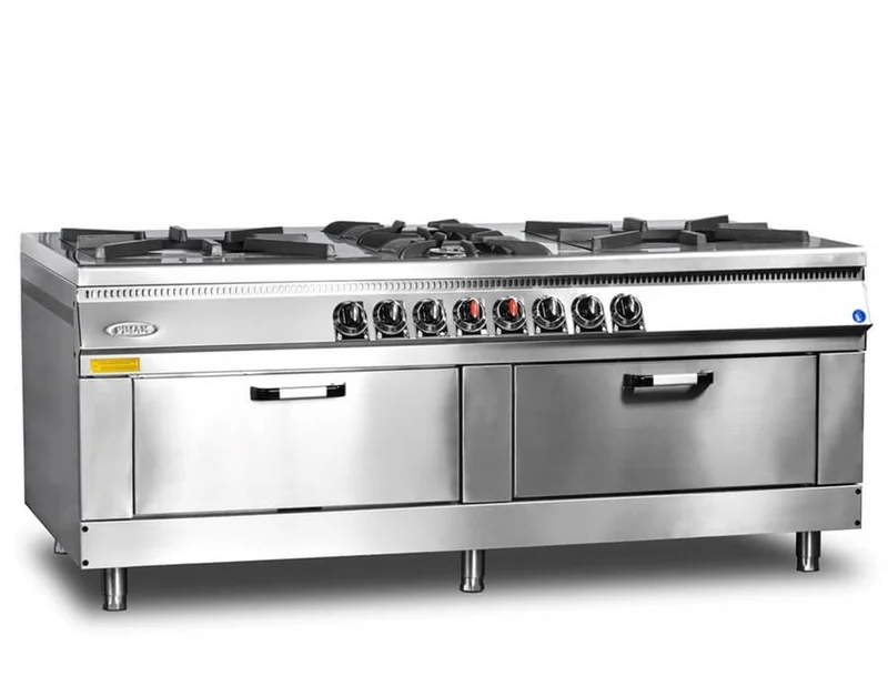 Pimak 6 Gözlü 2 Fırınlı Kuzine Gazlı Lpgli Ce Belgeli 200X100X85 KU-M015-2.6