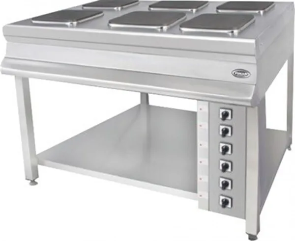 Pimak Elektrikli 8 Gözlü Pleyt Taban Raflı Ayaklı Ocak 200x100x85 cm MX27-8