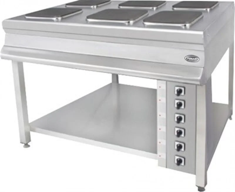 Pimak Elektrikli 8 Gözlü Pleyt Taban Raflı Ayaklı Ocak 200x100x85 cm MX27-8