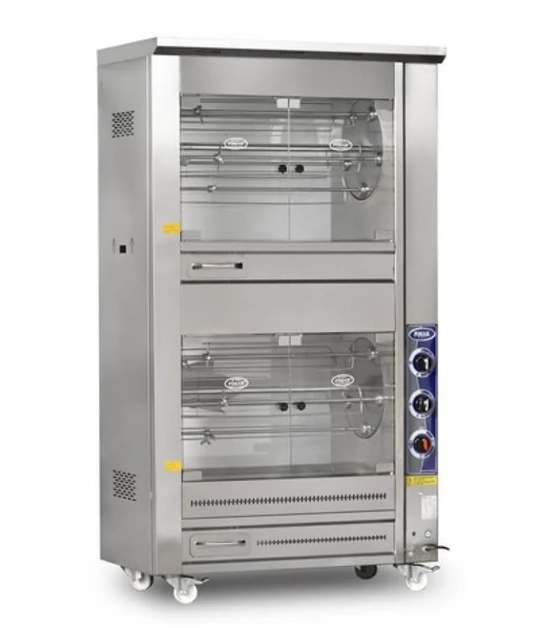 Pimak M009B-E Piliç Çevirme Makinesi Çift Katlı Tamburlu Elektrikli 25+25 Piliç Kapasiteli M009B-E