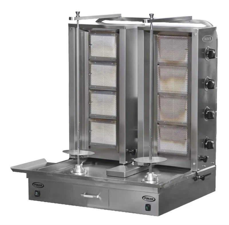 Pimak 2x4 8 li Döner Ocağı Alttan Motorlu Gazlı LPG Ce Belgeli 85x90x110 cm DO1/M77-4+4