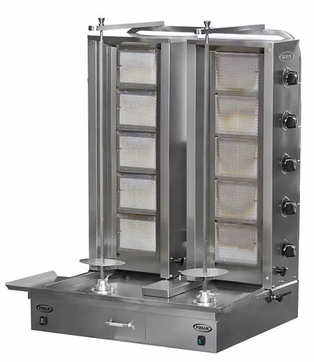 Pimak 2x5 10 lu Döner Ocağı Alttan Motorlu Gazlı LPG Ce Belgeli  85x90x125 cm DO2/M77-5+5