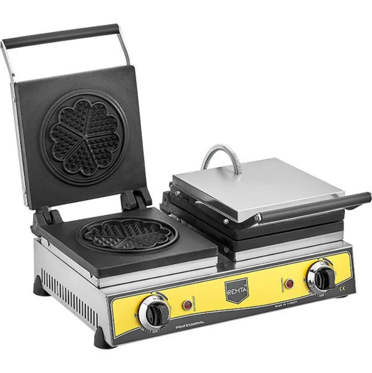 Remta Çiçek Model Çiftli Waffle Makinesi 16 cm Çaplı W15