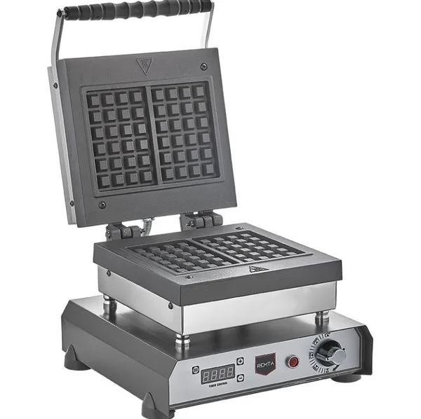 Remta Değiştirelebilir Kare Model Tekli Waffle Makinesi Elektrikli W34K