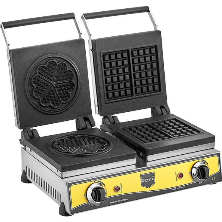 Remta Kare ve Çiçek Model Çiftli Waffle Makinesi 16 cm Çaplı W20