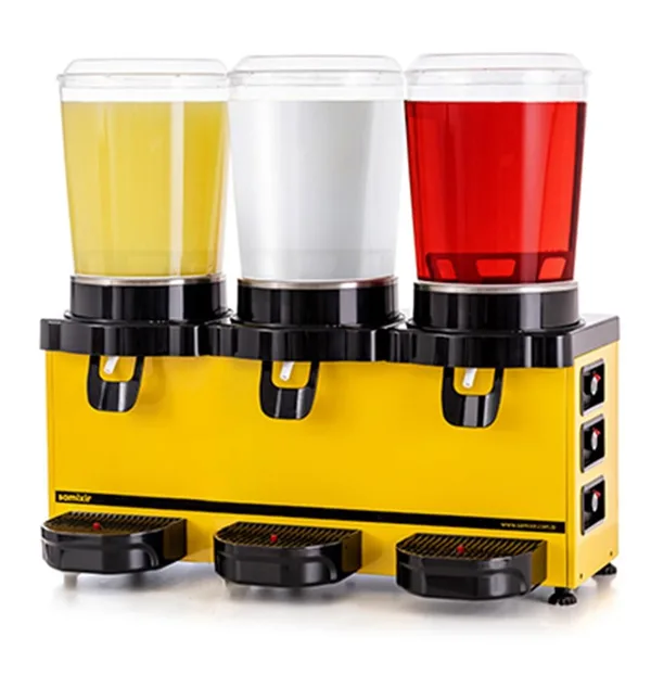 Samixir 10+10+10 Litre Panaromik Triple Karıştırıcılı Soğuk İçecek Dispenseri Analog MMM30.AY