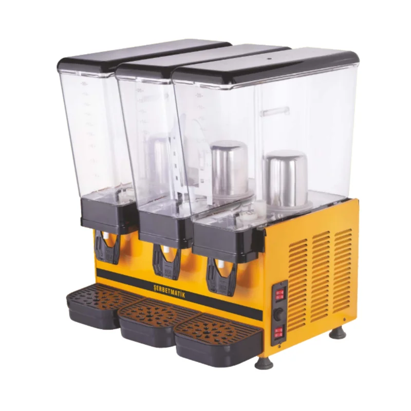 Şerbetmatik Üçlü Şerbet+Şerbet+Ayran Makinesi 20+20+20 Litre (60 lt) ŞŞA