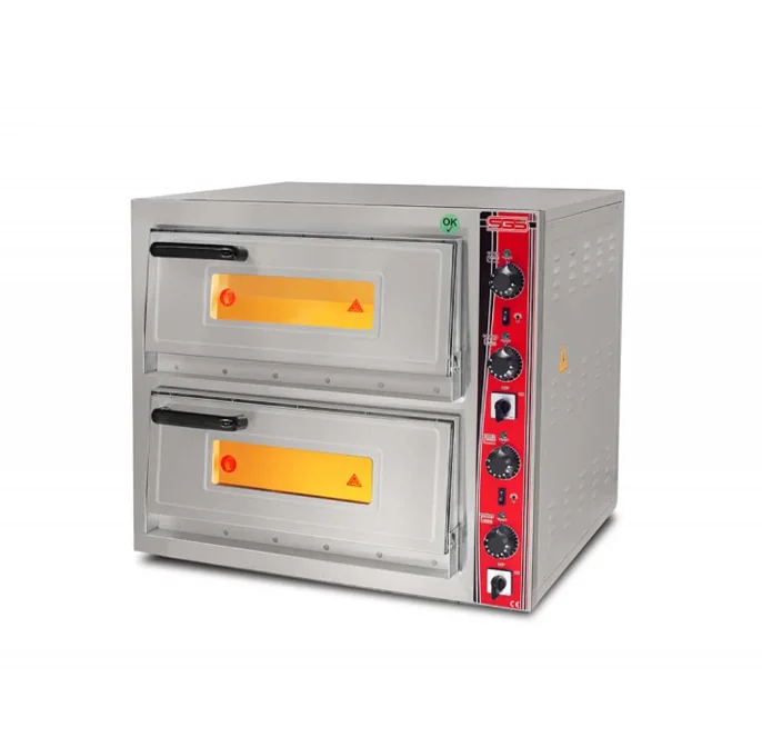 SGS Elektrikli Çift Katlı 1+1 Adet 40 cm Pizza Kapasiteli Pizza Fırını PO-4040DE