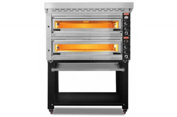 SGS Elektrikli Çift Katlı 12 Tava Kapasiteli Alttan Açılmalı Profesyonel Pizza Fırını PO-PROFI-10570-DE
