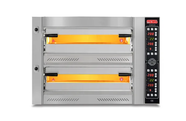 SGS Elektrikli Çift Katlı 12 Tava Kapasiteli Profesyonel Pizza Fırını PZ 75105 DE