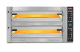 SGS Elektrikli Çift Katlı 12 Tava Kapasiteli Üstten Açılmalı Profesyonel Pizza Fırını PZ-10575-DE - 1