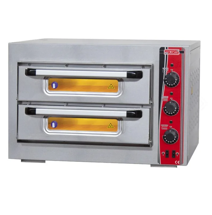 SGS Elektrikli Çift Katlı 4+4 Adet 25 cm Pizza Kapasiteli Pizza Fırını PO-5050DE