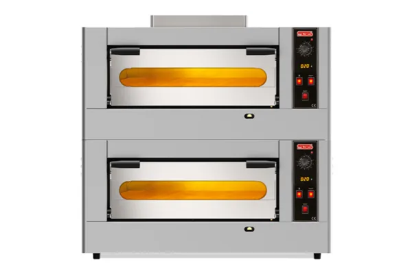 SGS Gazlı 4+4 Adet 30 cm Pizza Kapasiteli Çift Katlı Pizza Fırını PO-DOUBLE-4G