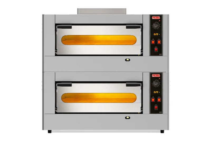 SGS Gazlı 9+9 Adet 30 cm Pizza Kapasiteli Çift Katlı Pizza Fırını PO-DOUBLE-9G
