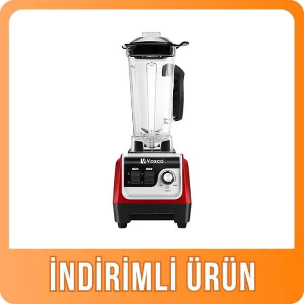 Vosco Manuel Buz Kırıcı Bar Blender 2 Litre Kırmızı HS-206