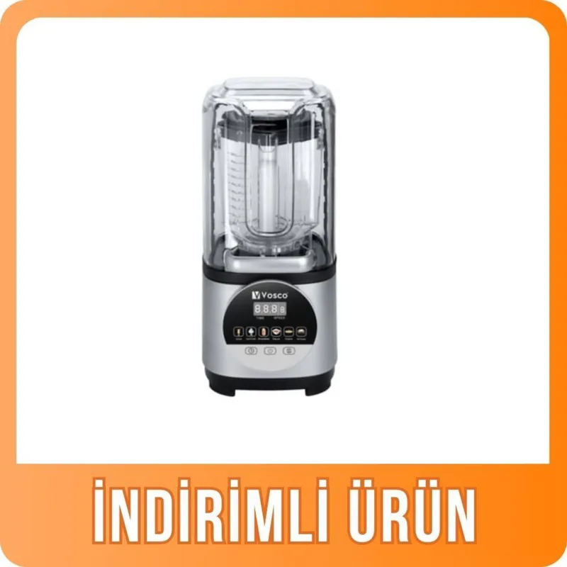 Vosco Pro Gürültü Önleyici Kapaklı Soundproof Bar Blender Dijital 2 L Kapasiteli Gri VHS-211E