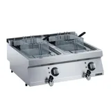 Zanussi Tahliye Vanalı 12+12 Litre Endüstriyel Fritöz Elektrikli  80x70x25 cm 372080 - 1