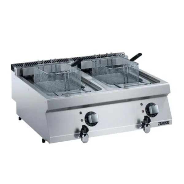 Zanussi Tahliye Vanalı 12+12 Litre Endüstriyel Fritöz Elektrikli  80x70x25 cm 372080