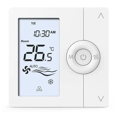 Smallart Haberleşmeli Fan Coil Termostatı SM-2103-SD, 2-4 borulu, 3 Kademe Fan, On/Off Vana, 230V AC besleme