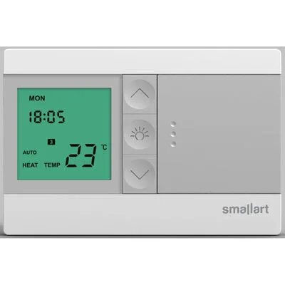 Smallart A3209 DX Termostat, 4 periyot haftalık programlı kontrolör, Harici sensör,Sıva üstü, 24V AC