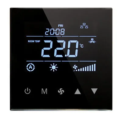 Smallart Haberleşmeli Fancoil Termostat -  3 Kademeli Fan kontrollü Dokunmatik / T3035.10x