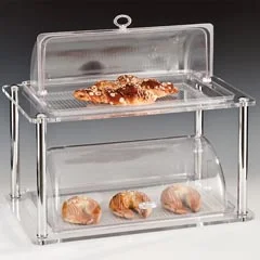 Zicco 2 Katlı Akrilik Teşhir Standı, Polikarbon Kaplı, Rolltop Kapaklı, 32x52x46 cm