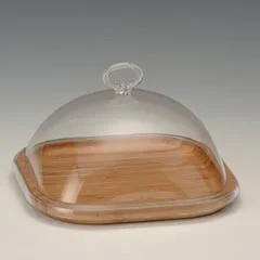 Zicco Ahşap Altlı Fanus, Akrilik Kapaklı, 21x21x13 cm