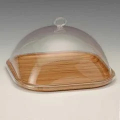 Zicco Ahşap Altlı Fanus, Akrilik Kapaklı, 25x25x14 cm