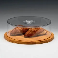 Zicco Ahşap Altlı Fanus, Akrilik Kapaklı, 33x11 cm