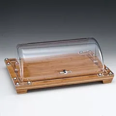 Zicco Ahşap Altlı Muhafaza Kabı, Polikarbon Rolltop Kapaklı, Çelik Kulplu, 48x32 cm