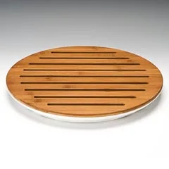 Zicco Ahşap Kesme Tahtası, Polikarbon Tepsili, 42 cm, Beyaz